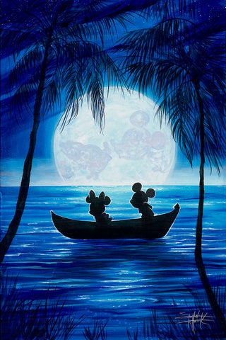 Moonlight Moment by Stephen Fishwick Featuring Mickey and Minnie Mouse