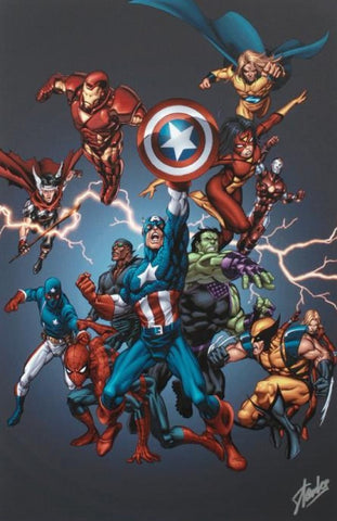 Official Handbook: Avengers 2005 - by Tom Grummett - Signed by STAN LEE - Limited Edition Giclée on Canvas