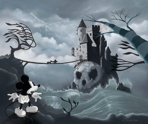 One Stormy Night by Michael Provenza - Giclée On Canvas - featuring Mickey Mouse