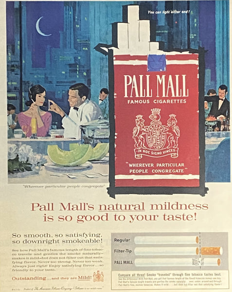 Vintage 1950s Mary Blair Designed Pall Mall Cigarette Framed Magazine Ad #11