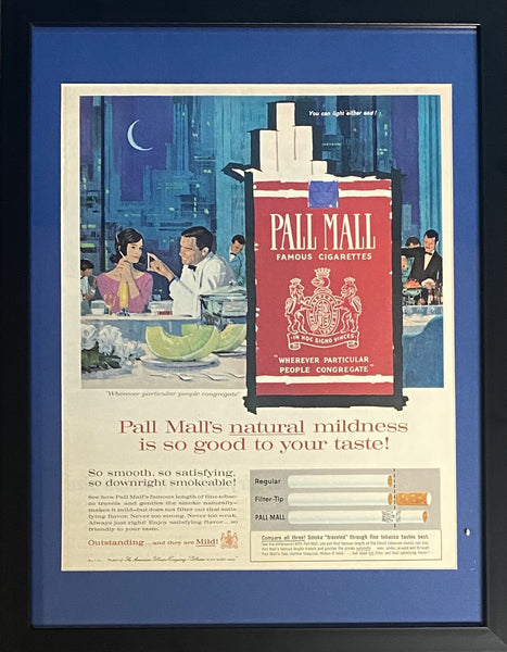 Vintage 1950s Mary Blair Designed Pall Mall Cigarette Framed Magazine Ad #11