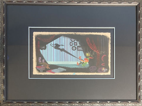 Peter's Shadow Framed Limited Edition by Lorelay Bove inspired by Peter Pan