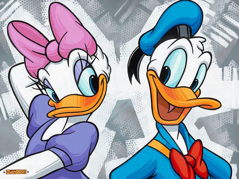 Quite A Couple by Trevor Carlton Giclée On Canvas featuring Donald and Daisy Duck
