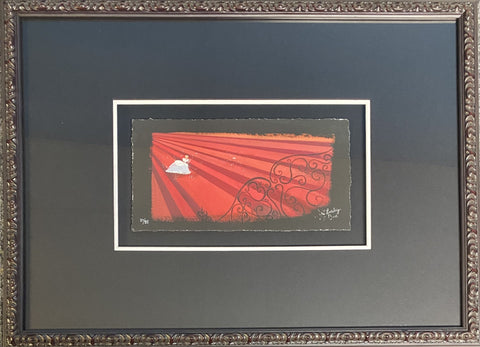 Red Staircase Framed Limited Edition by Lorelay Bove inspired by Cinderella