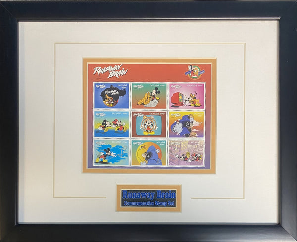 Runaway Brain Framed Stamp Set 1998 11x14 Mickey Mouse Disney