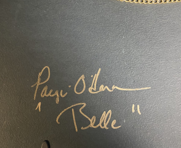 Vintage Beauty and the Beast Gold Framed Lithograph Signed By Paige O'Hara 11x14 Belle and Beast Dancing