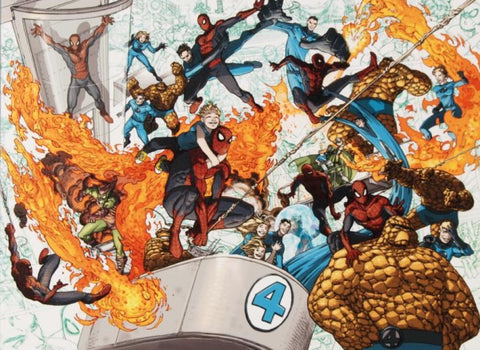 Spider-Man/Fantastic Four #4 - By Mario Alberti - Limited Edition Giclée on Canvas