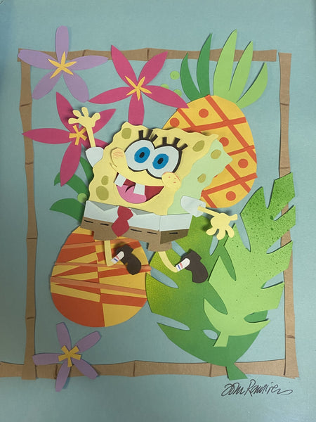 Spongebob Original Paper Sculpt By Animator John Ramirez Framed