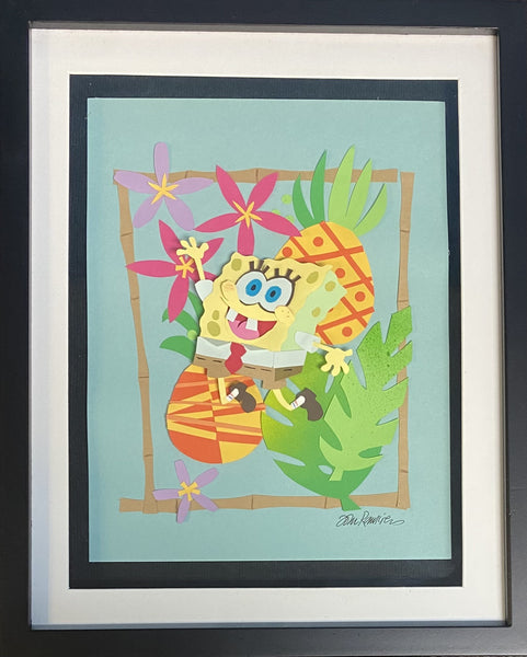 Spongebob Original Paper Sculpt By Animator John Ramirez Framed