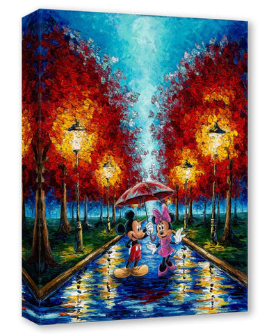 Street Lights and Rainy Nights by Jennifer Lanna Treasure On Canvas Featuring Mickey and Minnie Mouse