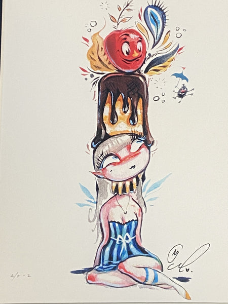 Sundae Framed Large Print by Miss Mindy