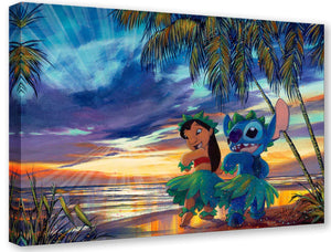 Sunset Salsa by Stephen Fishwick Treasures on Canvas featuring Lilo and Stitch