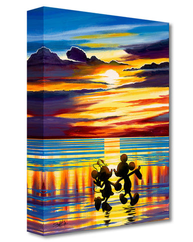 Sunset Stroll by Stephen Fishwick featuring Mickey and Minnie Mouse
