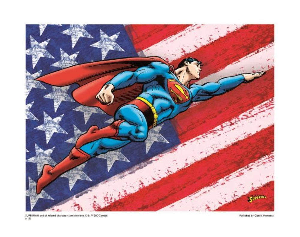 Superman Patriotic - Limited Edition Giclée on Fine Art Paper Inspired by DC Comics