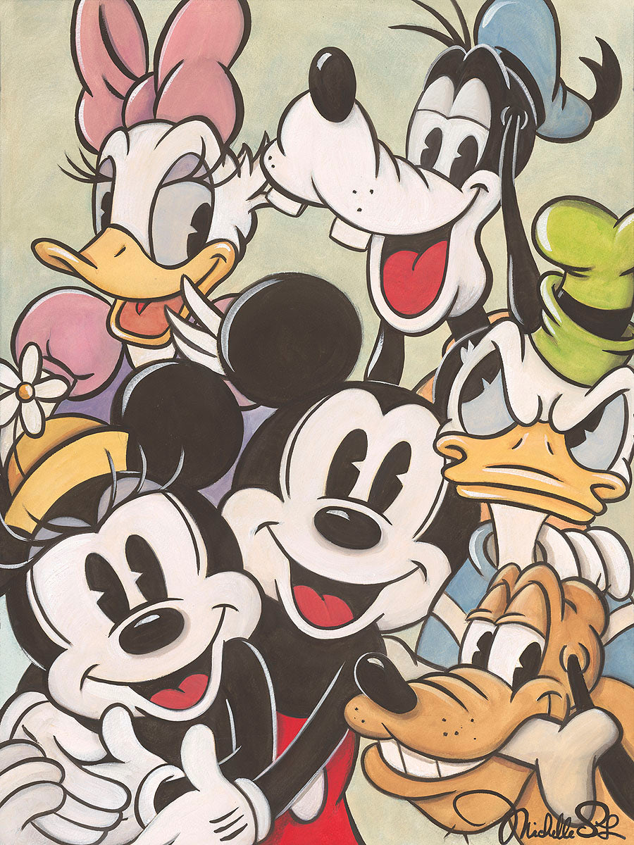 The Fabulous Six By Michelle St. Laurent - Giclée On Canvas - Inspired by Mickey and Friends