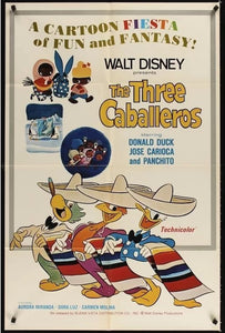 The Three Caballeros 1977 Movie Rerelease One Sheet Poster- Framed