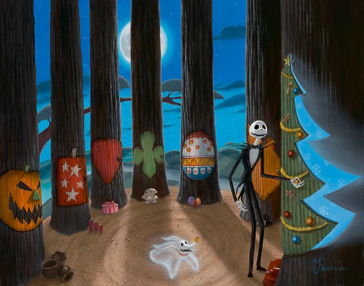 Tree For All Seasons by Michael Provenza Limited Edition On Canvas inspired by The Nightmare Before Christmas