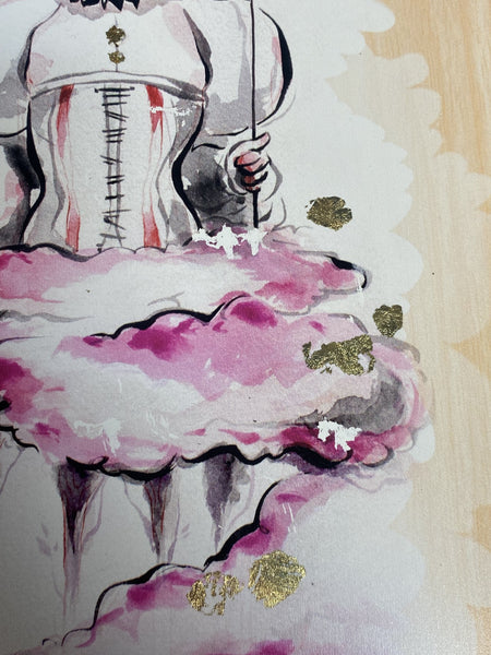 Voice In The Wilderness Print on Wood by Miss Mindy 9x12 Gold Foil