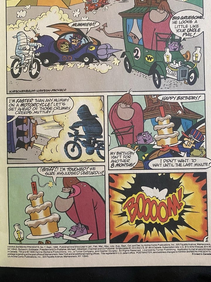 Hanna Barbera Presents Wacky Races No.7 Signed By Joe Barbera Archie C ...