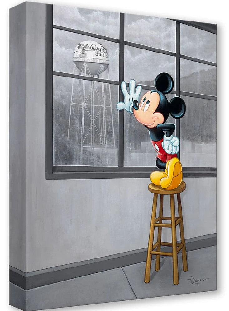 Walt's View by Tim Rogerson Premiere Treasure On Canvas Featuring Mickey Mouse