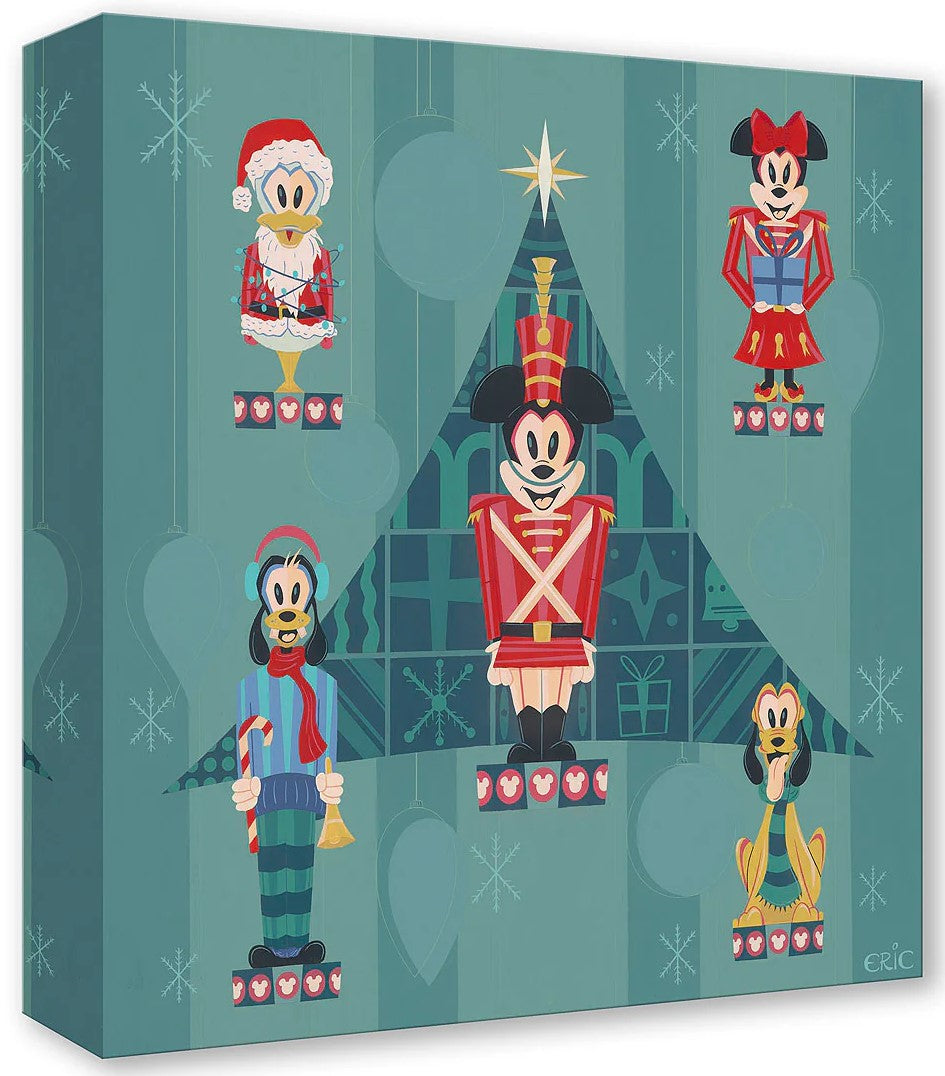 Waltz Of The Fab Five by Eric Doggett Treasure On Canvas Featuring Mickey, Minnie, Donald, Pluto, and Goofy