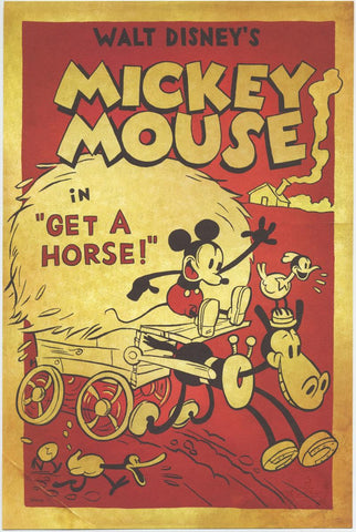 Get A Horse 2013 D23 Exclusive Lithograph Print Featuring Mickey Mouse