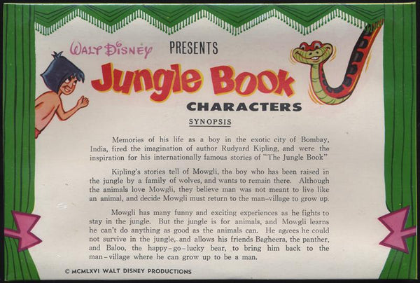 Walt Disney Presents Jungle Book Characters Boxed Promotional Playset of 10 Characters, 1966