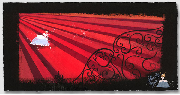 Red Staircase Framed Limited Edition by Lorelay Bove inspired by Cinderella