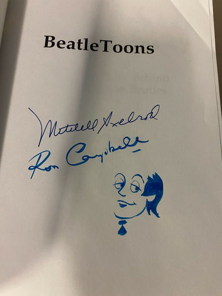 Beatletoons Book By Mitchell Axelrod Autographed And Sketch Ron Campbell Beatles