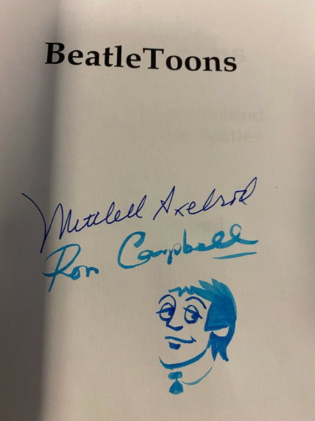 Beatletoons Book By Mitchell Axelrod Autographed And Sketch Ron Campbell Beatles