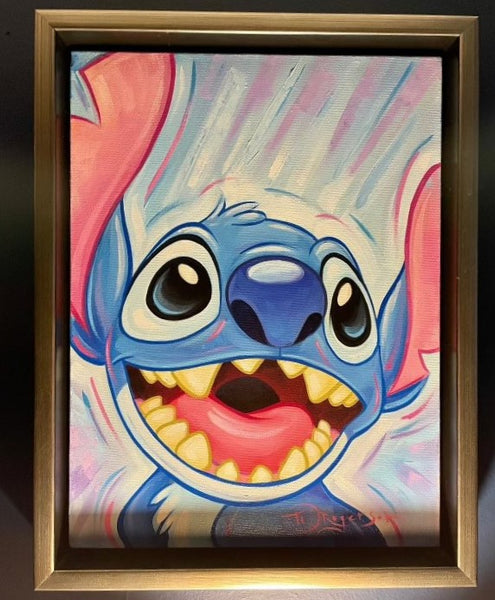 Stitch - Original On Canvas By Tim Rogerson - Featuring Stitch