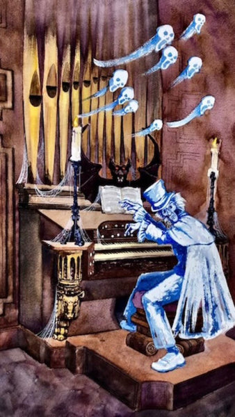 Victor Geist - Organ Player - Original on Paper- By Kevin-John Jobczynski- Inspired by The Haunted Mansion