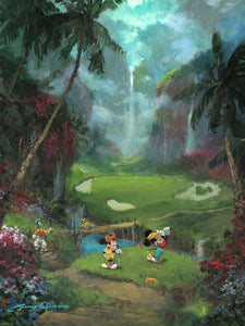 17th Tee in Paradise by James Coleman Featuring Mickey, Minnie, Goofy, and Pluto