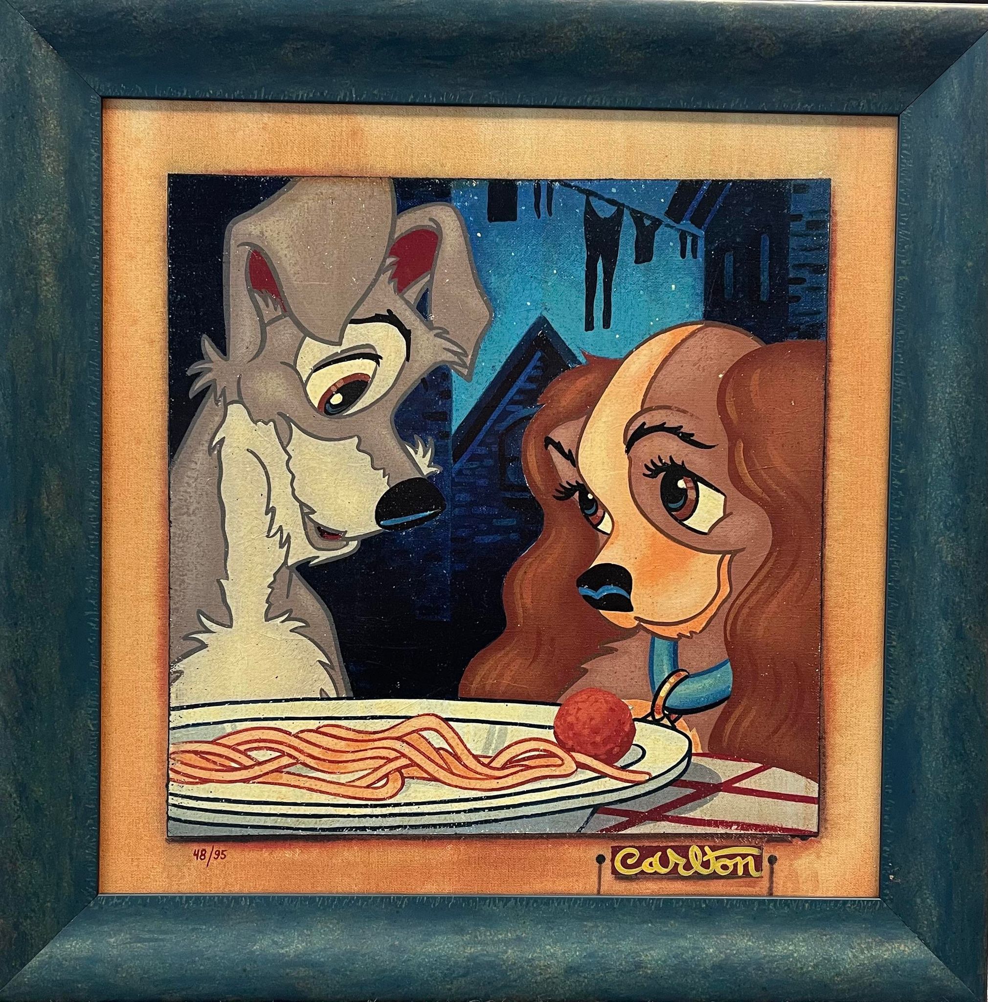 Sweet Love Framed by Trevor Carlton Inspired by Lady and the Tramp