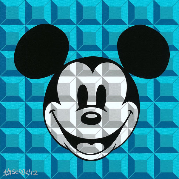 8-Bit Block Mickey Aqua Mickey Mouse by Tennessee Loveless