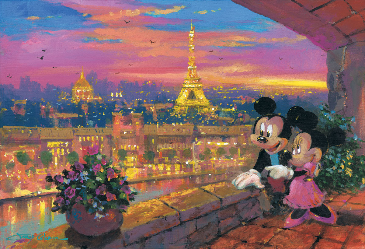 A Paris Sunset by James Coleman with Mickey and Minnie