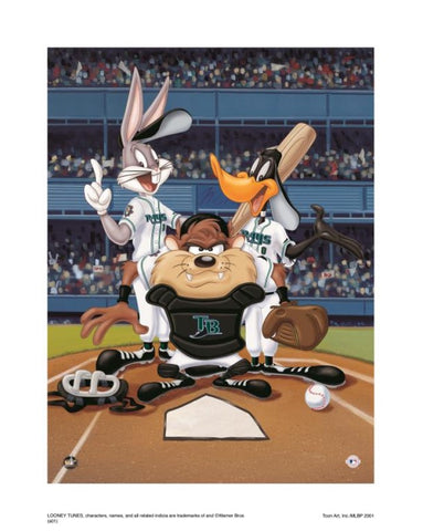 At The Plate (Devil Rays) - By Warner Bros. Studio - Collectible Giclée on Paper