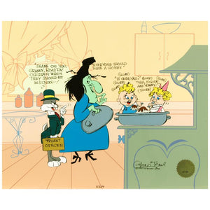 Bugs and Witch Hazel: Truant Officer - Limited Edition Hand Painted Animation Cel Signed by Chuck Jones