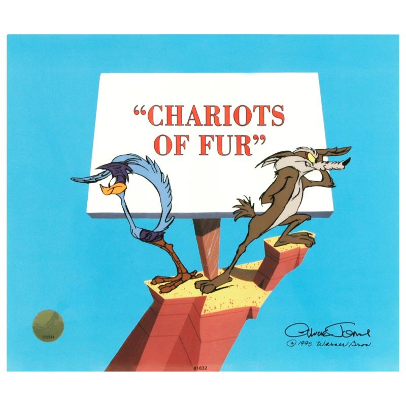 Chariots of Fur - Limited Edition Hand Painted Animation Cel Signed by Chuck Jones