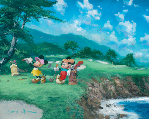 Day At The Beach by James Coleman with Mickey Mouse and Minnie Mouse