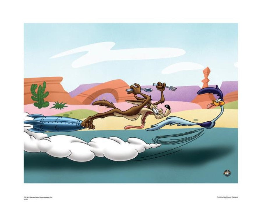 Desert Chase - By Warner Bros. Studio - Collectible Giclée on Paper