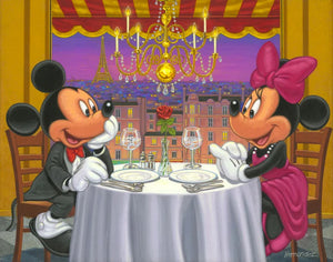 Dinner for Two by Manuel Hernandez with Mickey Mouse and Minnie Mouse
