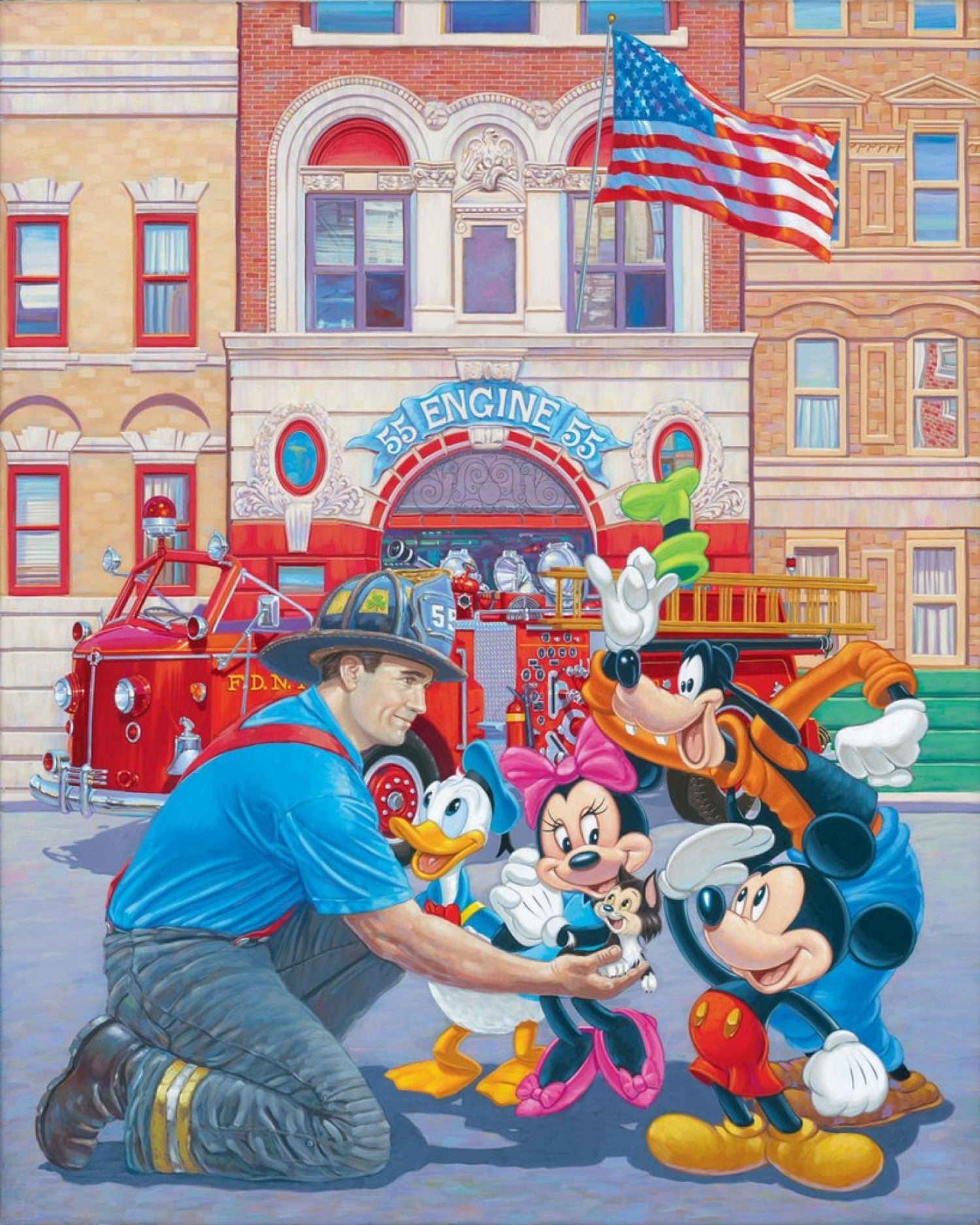 Engine 55- AP Artist Proof Edition- by Manuel Hernandez with Mickey Mouse and friends