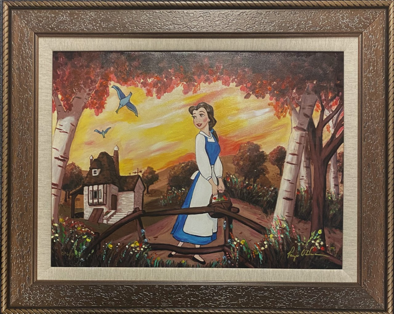 Little Town Embellished Artist Proof Framed Edition- by Paige O'Hara inspired by Beauty and the Beast