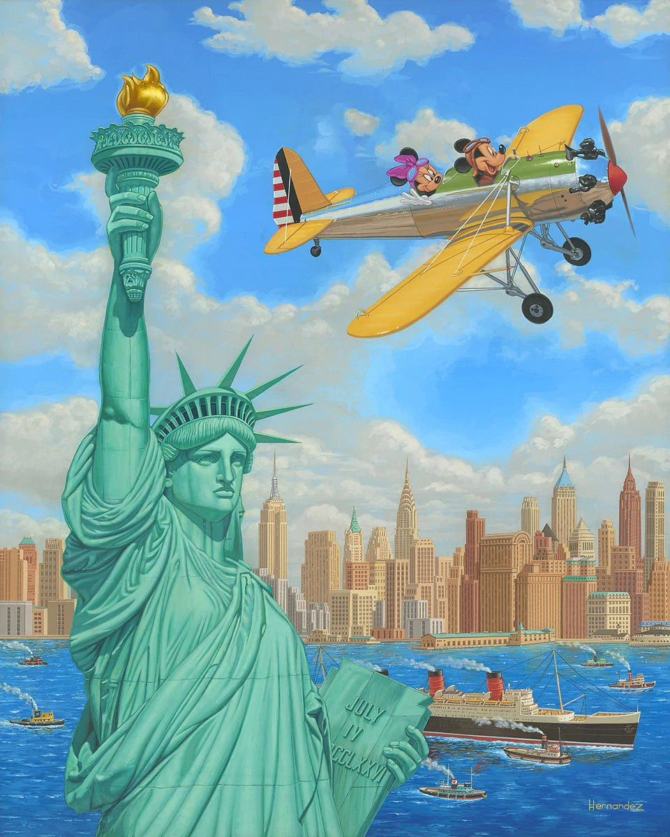 Freedom Flight by Manuel Hernandez featuring Mickey and Minnie Mouse