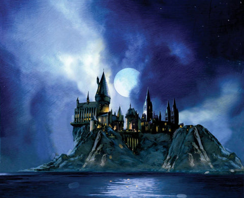 A Full Moon at Hogwarts- By Jim Salvati - Giclee on Canvas