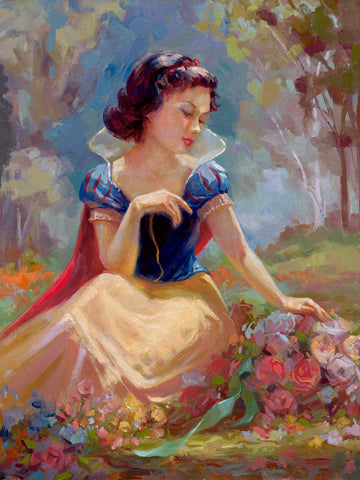 Gathering Flowers by Lisa Keene inspired by Snow White and the Seven Dwarfs