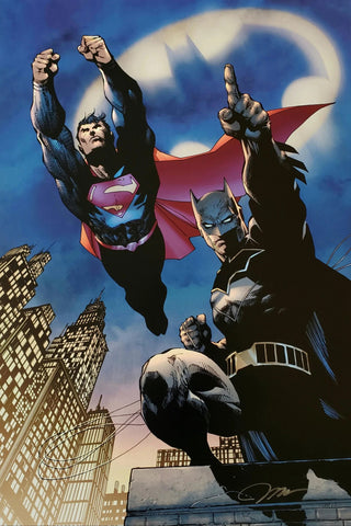 Heroes Unite! - By Jim Lee - Giclée on Fine Art Paper featuring Batman and Superman