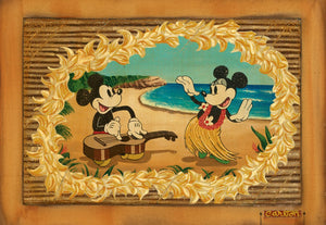 Hula in Paradise Mickey Mouse and Minnie Mouse by Trevor Carlton