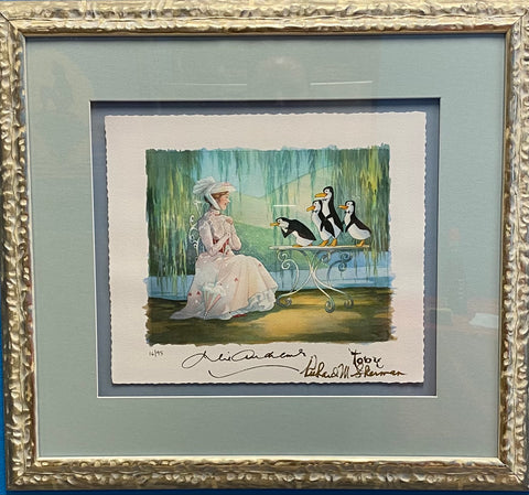 Mary Poppins and Merry Penguins by Toby Bluth Signed by Julie Andrews and Richard Sherman